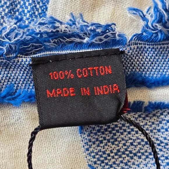 NWT Anthropologie Blue Cactus Sea of Saguaros Square Scarf - Picture 8 of 10